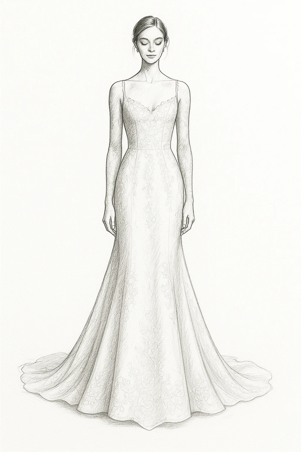 Medium-weight bridal gown with elegant lace details