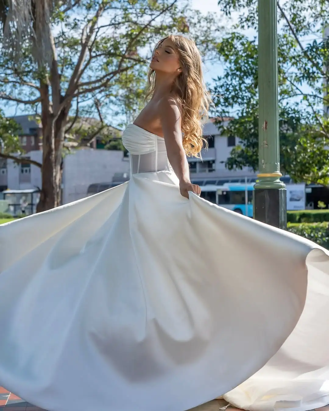 Bridal gown after expert cleaning