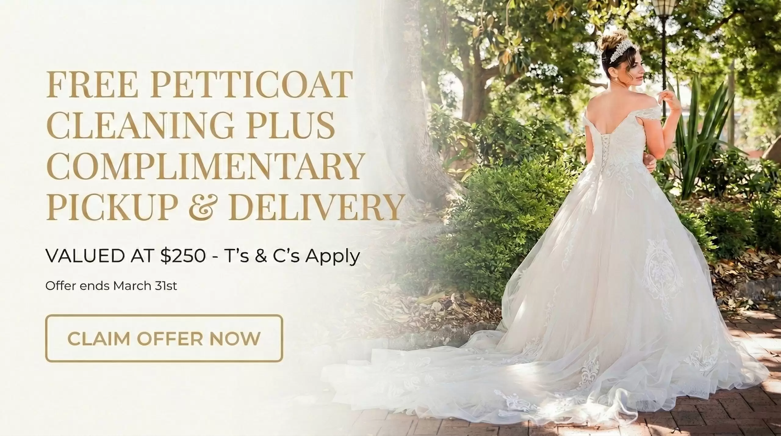 Wedding dress after professional cleaning