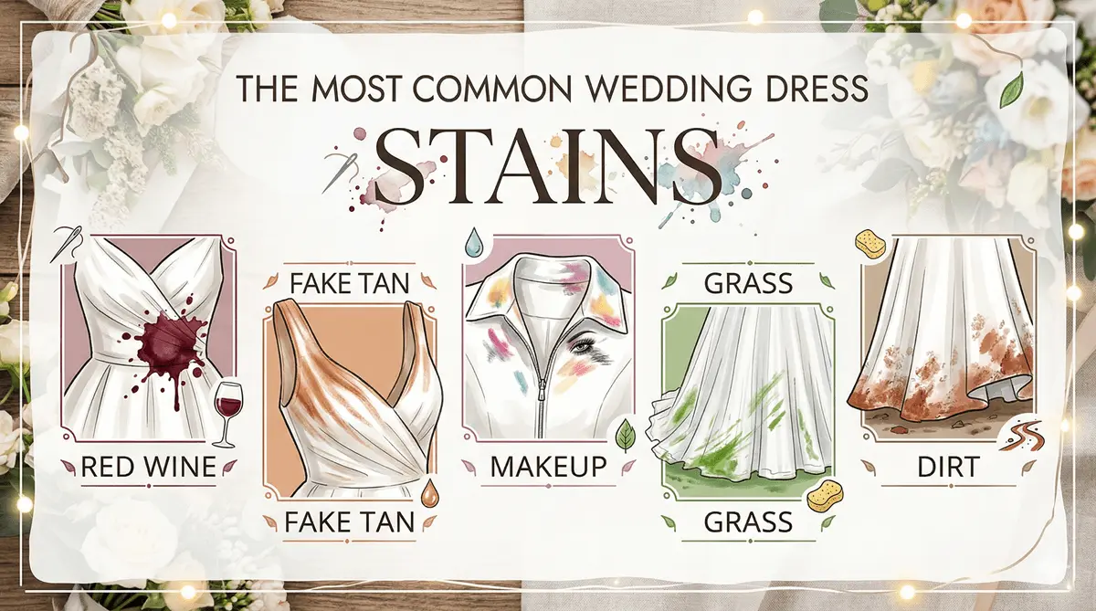 The Most Common Wedding Dress Stains